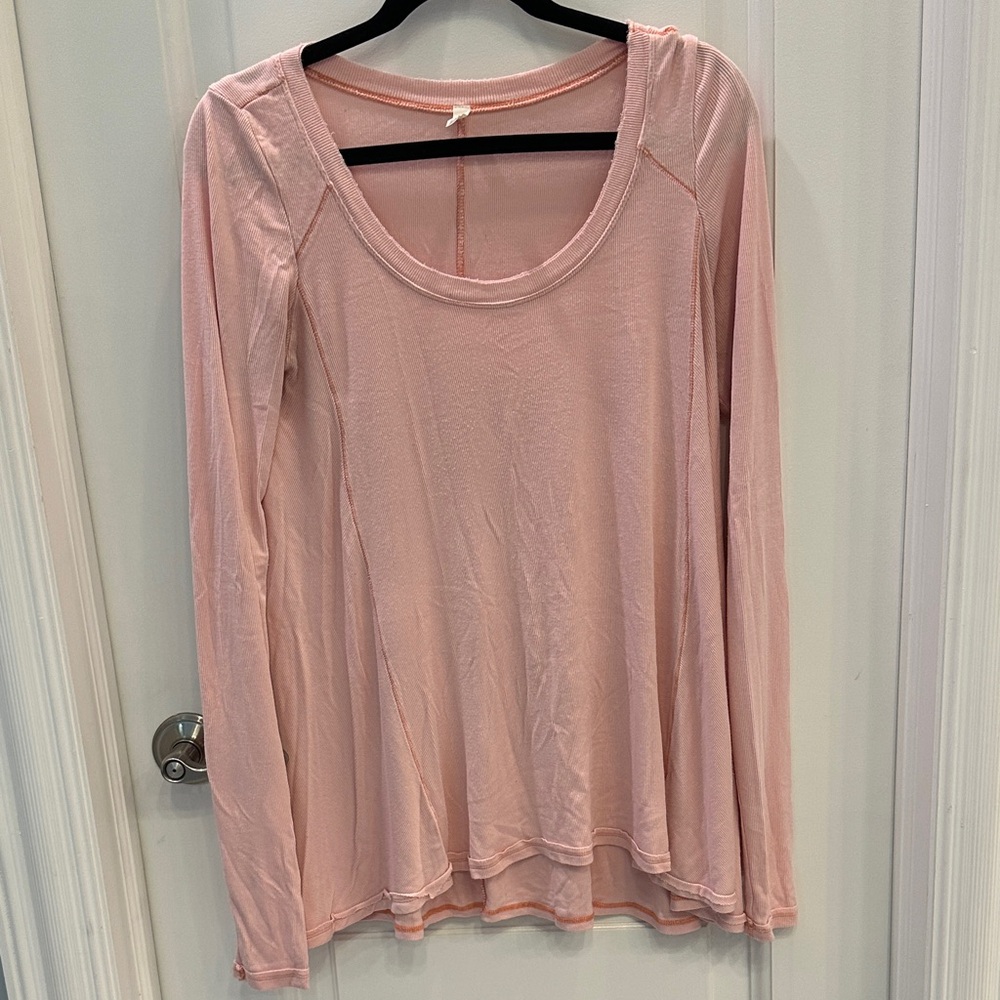 Free People Soft Pink Long Sleeve Tee